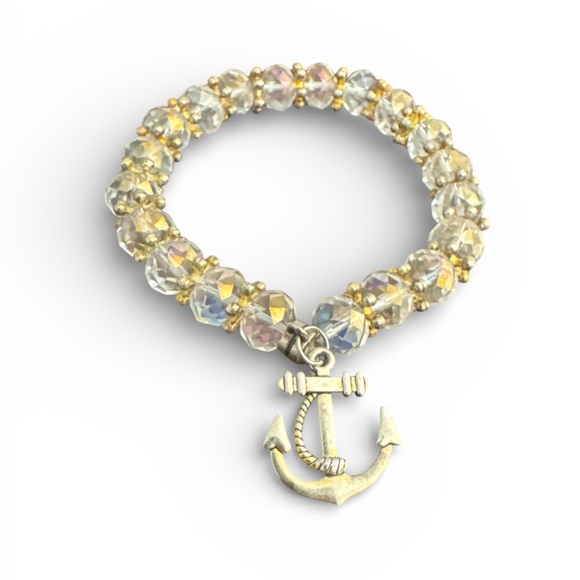 Gold and Silver Anchor Charm Bracelet - Picture 2 of 2